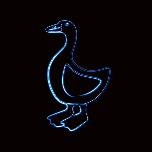 Vector Illustration Goose Neon Effect — Stock Vector