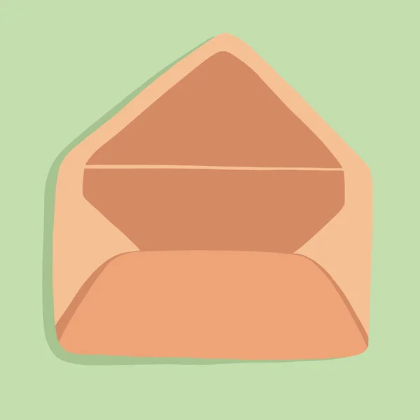 Vector Illustration Open Orange Envelope — Stock Vector