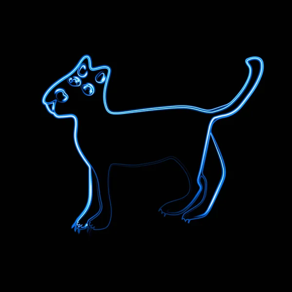 Vector Illustration Cat Neon Effect — Stock Vector