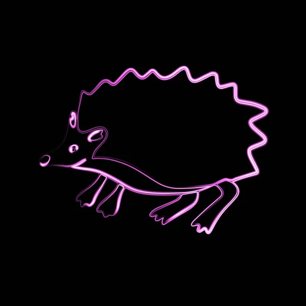 Vektorillustration Eines Schweins Mit Neon Effekt — Stockvektor