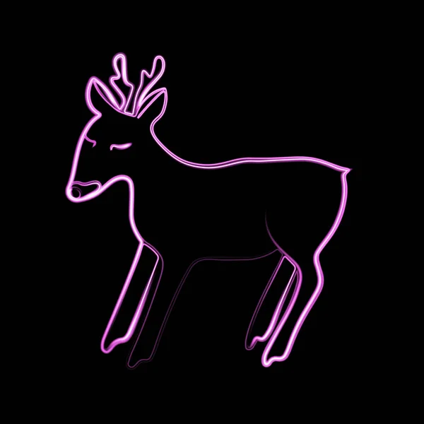 Ilustração Vetorial Cervo Ovino Com Efeito Neon — Vetor de Stock