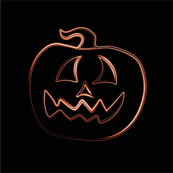 Illustrazione Vettoriale Della Zucca Con Effetto Neon — Vettoriale Stock