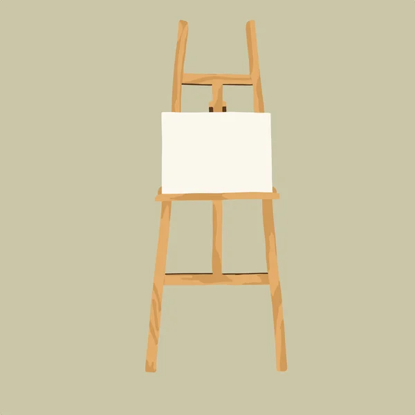 Vector Illustration Easel White Canvas — Stock Vector