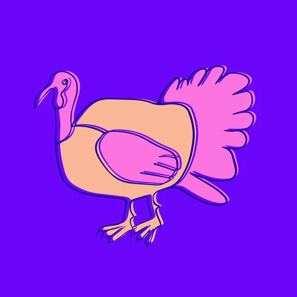 Vector Illustration Turkey Poultry — 图库矢量图片
