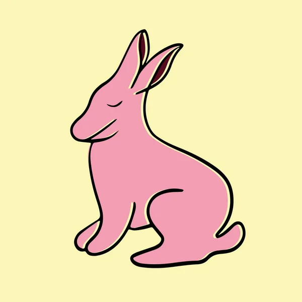 Vector Illustration Bunny Yellow Background — Stockový vektor