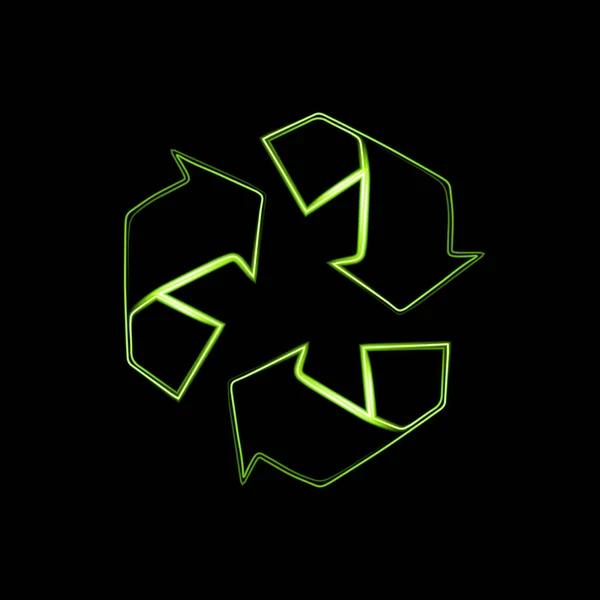 Vector Icon Recycling Neon Effect — Stock Vector