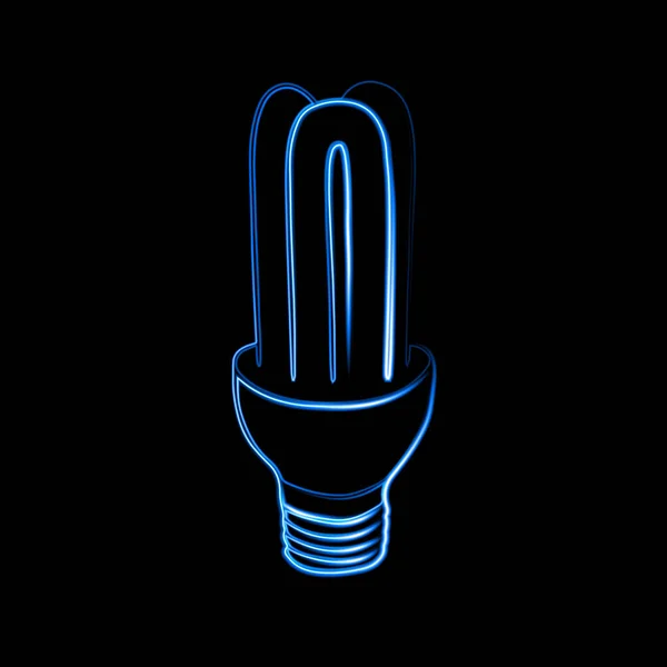 Ilustração Isolada Vetor Lâmpada Com Efeito Neon — Vetor de Stock