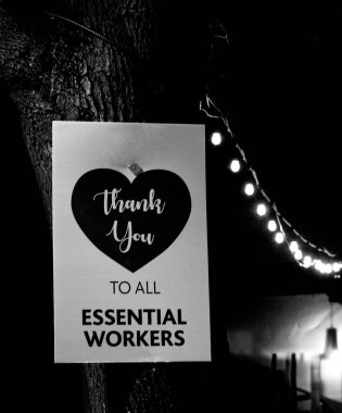 Kalp şeklinde bir teşekkür işareti. Gerekli işçilere sevgi vermek, özellikle de Valentine 'a.