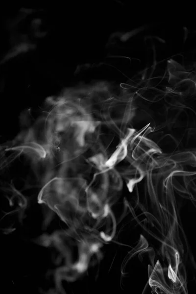 Redemoinho Preto Branco Padrão Fumaça Ascendente Fundo Preto Foto Pode — Fotografia de Stock
