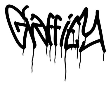 Vektör illüstrasyonu Siyah grafiti etiket harfleri