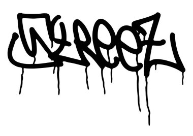 Vektör illüstrasyonu Siyah grafiti etiket harfleri