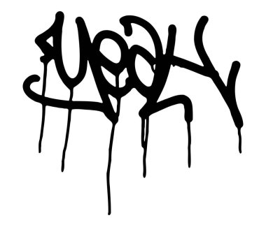 Vektör illüstrasyonu Siyah grafiti etiket harfleri