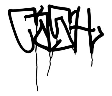 Vektör illüstrasyonu Siyah grafiti etiket harfleri