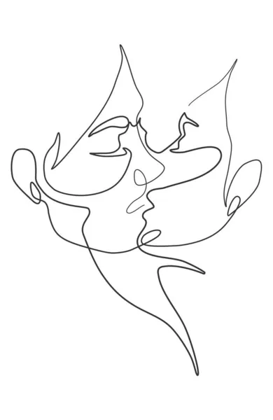 Векторная Иллюстрация Поцелуй Двух Девушек Лесбийские Пары Lgbt Concept — стоковый вектор