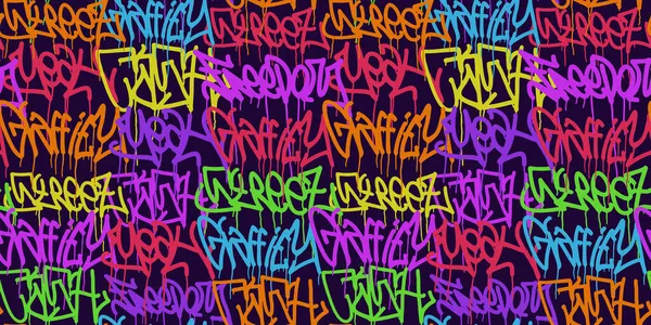 Şaretli Harflerle Graffiti Arkaplanı Parlak Renkli Harf Etiketi — Stok Vektör