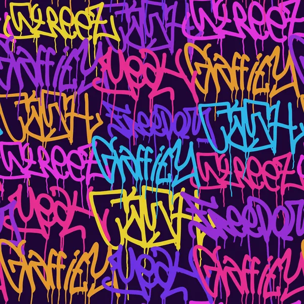Graffiti Hintergrund Mit Markierungsbuchstaben Buntem Schriftzug — Stockvektor