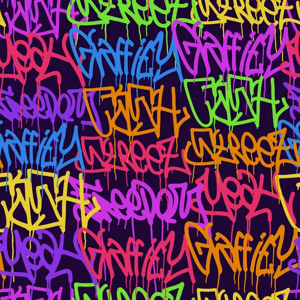 Graffiti Achtergrond Met Marker Letters Felgekleurde Belettering Tag — Stockvector