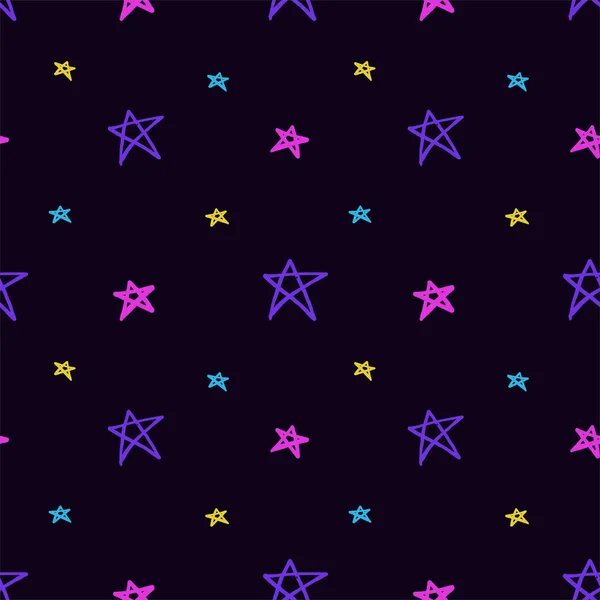 Stars Pattern Seamless Background Multicolored Graffiti Stars — Stock Vector
