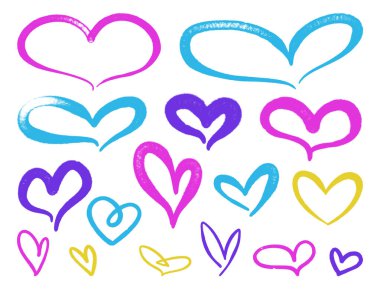 Kalp ikonu. grafiti stili sprey tasarım ögesi.