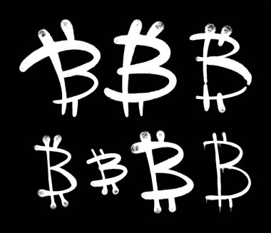 Bitcoin simgesi ödeme sembolünü imzalar. Kripto para birimi logosu