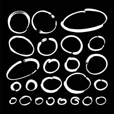 Bir dizi el spreyi graffiti konuşma köpüğü çerçevesi. İzole tasarım unsurları arka plan.