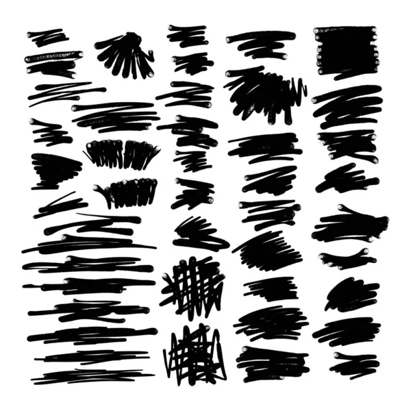 Мазки Рисования Граффити Набор Конструктивных Элементов Штрихи Фона Текста — стоковый вектор