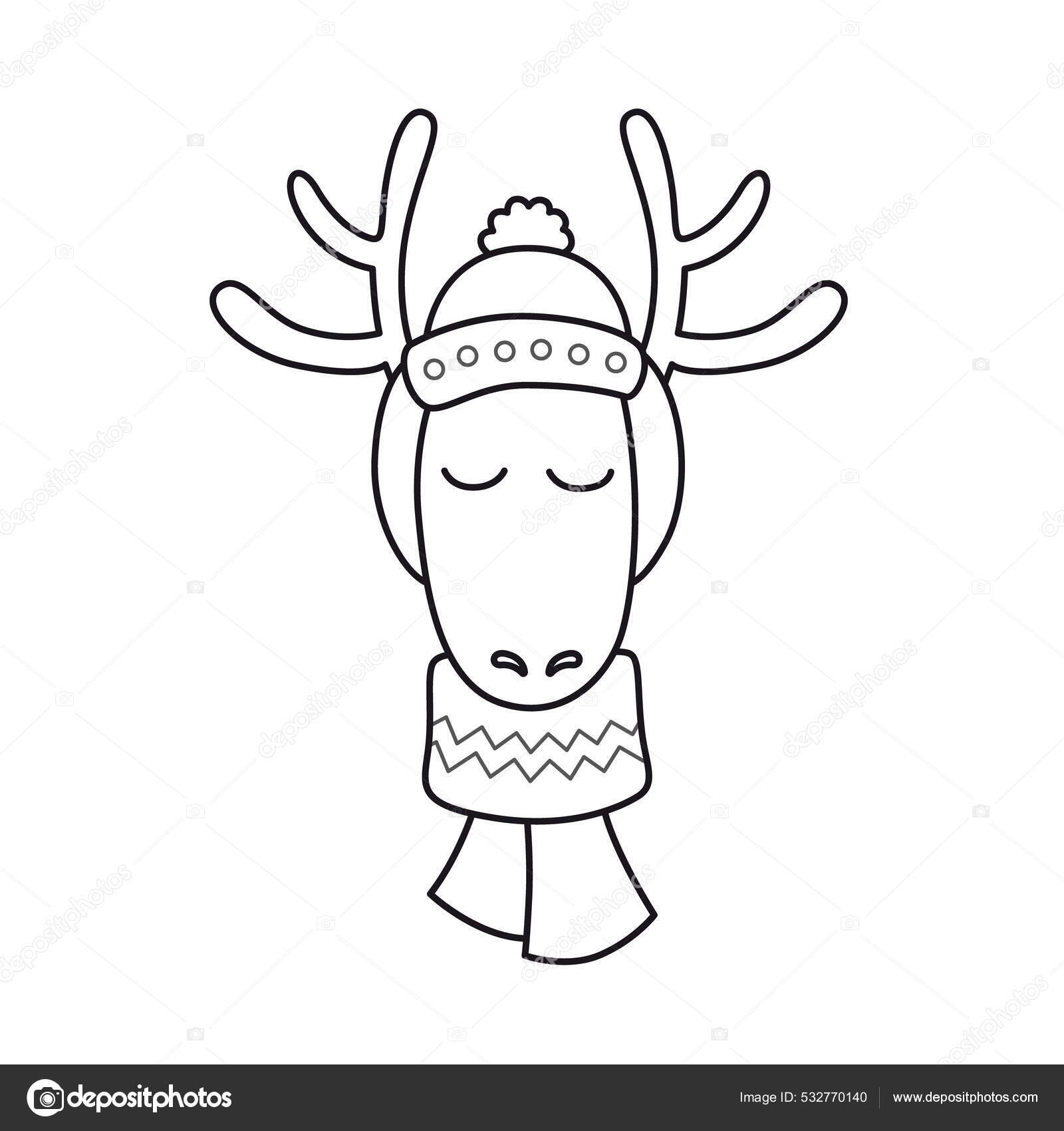 Desenhos para colorir de rena do natal dormindo 