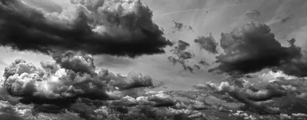 Черный Белый Абстрактные Облака Фон Панорамный Фон — стоковое фото