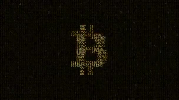 Bitcoin mijnbouw concept. Matrix willekeurige getallen. Blockchain crypto valuta digitale encryptie. Digitaal geld. Technologie globaal netwerkverbindingen achtergrondconcept. — Stockvideo
