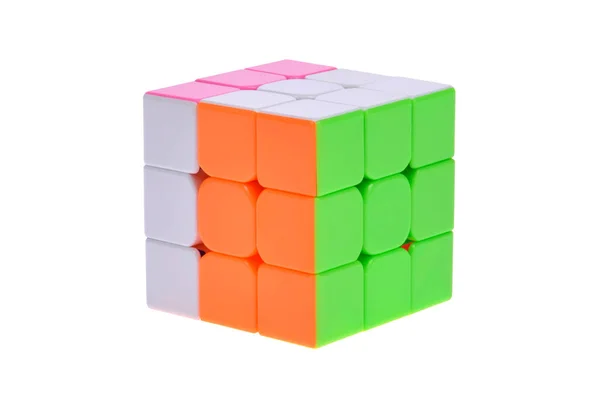 Cube Closeup Білому Тлі — стокове фото