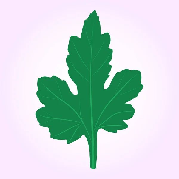 Zelený List Chryzantémy Světle Růžovém Pozadí — Stockový vektor