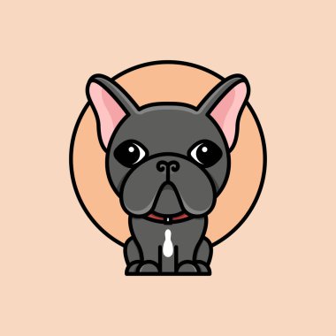 Maskot çizgi filmi Fransız köpek logosu.