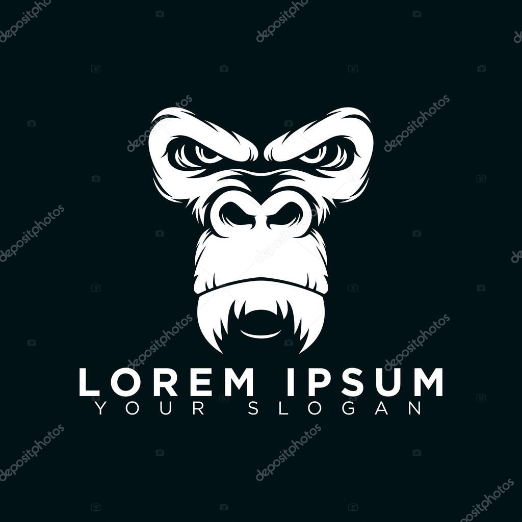 Mascot character gorilla face logo