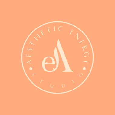 Estetik logo fikri, A E harfi logosu.