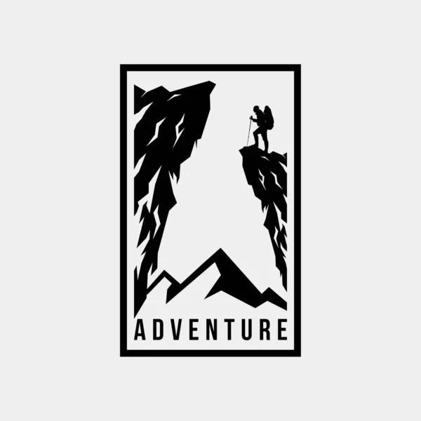 Emblema Aventura Escalada Logotipo Design —  Vetores de Stock