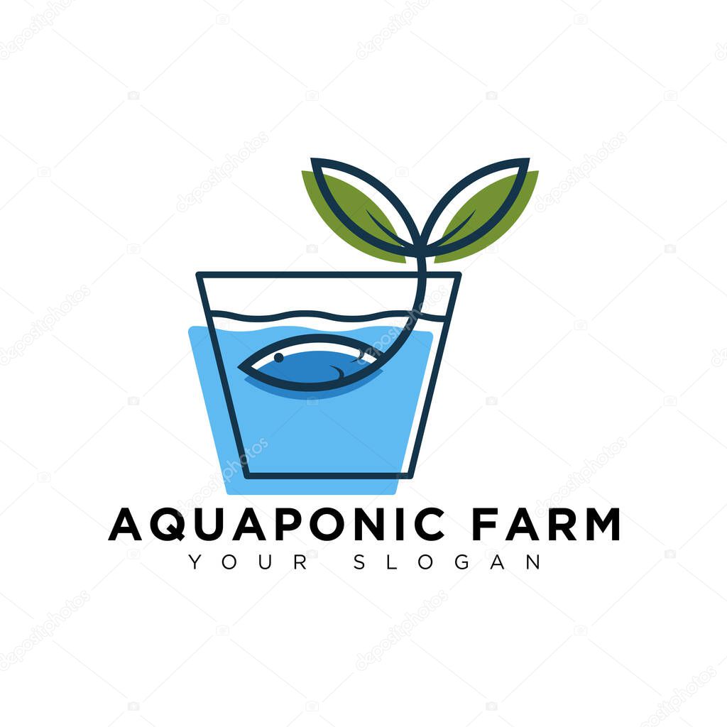 Aquaponic logo, modern and simple