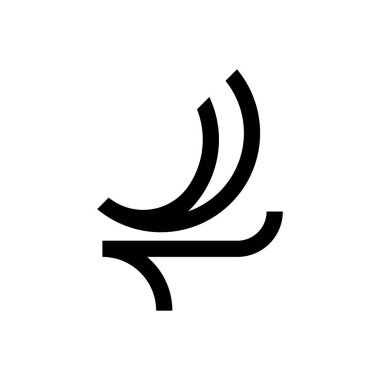 Soyut ana hatlı geyik başı logo simgesi