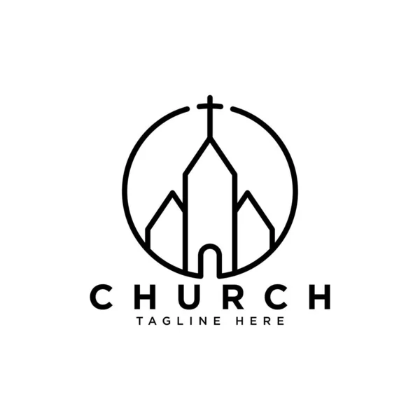 Igreja Cristã Jesus Cruz Evangelho Logotipo Modelo Design —  Vetores de Stock