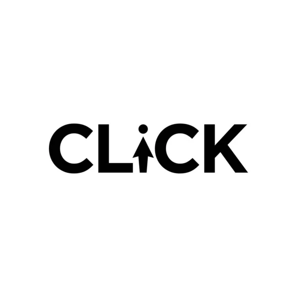Texto Simples Clique Logo Ideia — Vetor de Stock