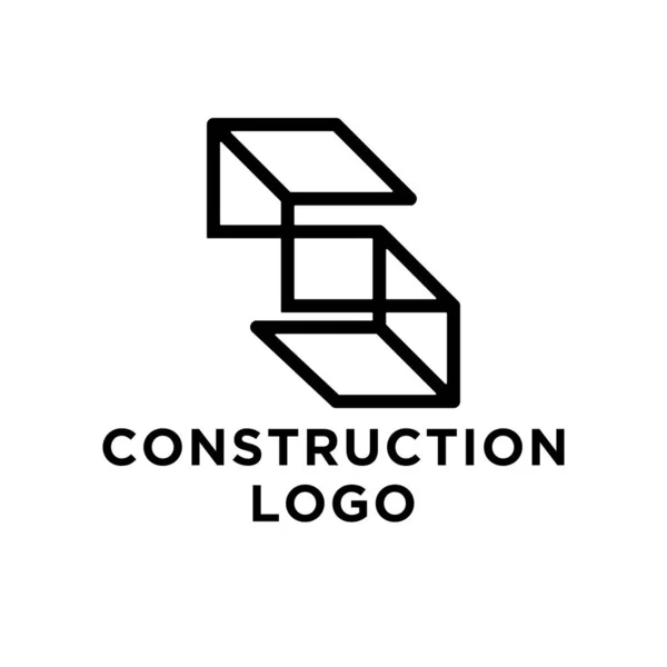 Construcción Logo Empresa Resumen Esquema Letra Concepto — Archivo Imágenes Vectoriales