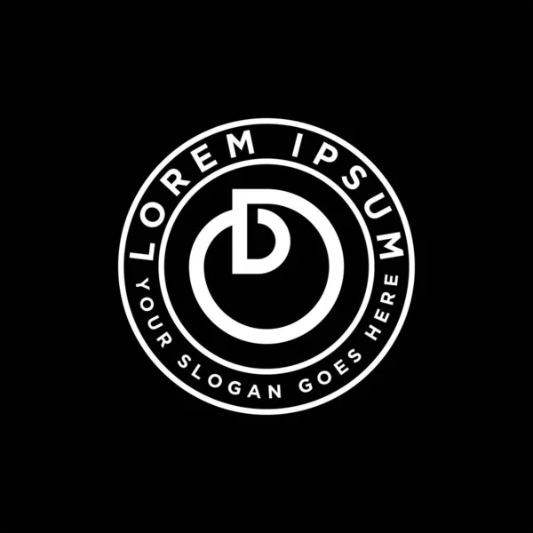 Circle Emblem Logo Letter Logo Design Idea — Stock Vector
