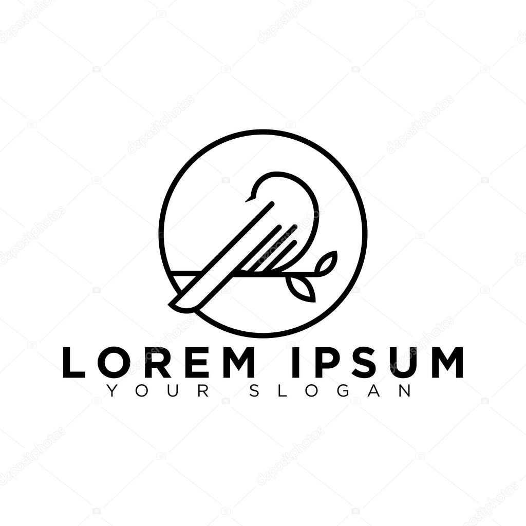 Abstract outline bird logo design inspirations