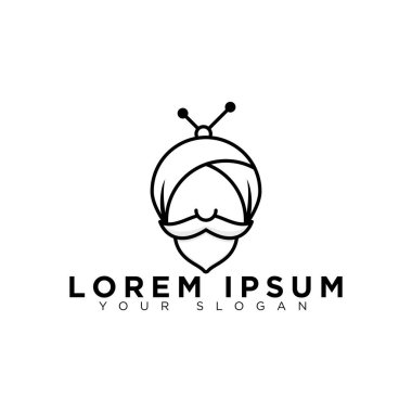 Basit ama modern ve simgesel logo tasarımı çizginin sanat tarzında Guru ve antenleri gösteriyor.
