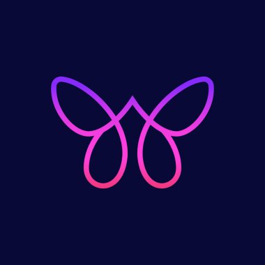 Kelebek logosu. Soyut renkli çizgi logoti tasarımı.