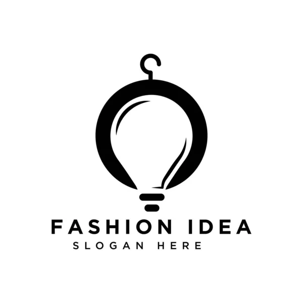 Diseño Creativo Del Logotipo Moda Percha Símbolo Moda Bombilla Concepto — Vector de stock