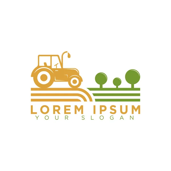 Landscape Agriculture Farm Logo Design Idea — Stock Vector
