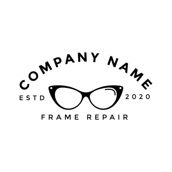 Design Logotipo Óculos Estilo Vintage Simples — Vetor de Stock