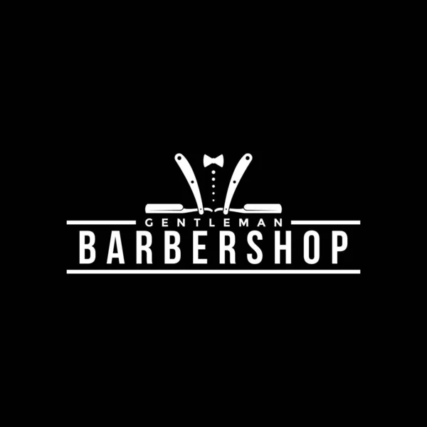 Estilo Vintage Simple Barbería Logo — Vector de stock