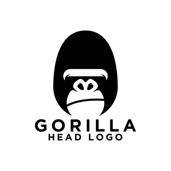 Logotipo Mascota Silueta Cabeza Gorila — Vector de stock