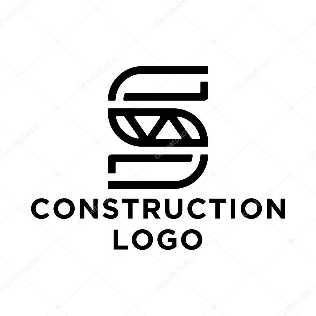 Bridge logo. abstract letter S line logo